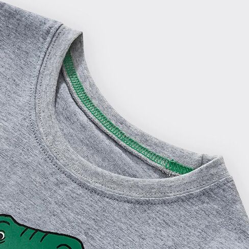 Boys' Long-Sleeved Cotton T-Shirt Spring and Autumn Style Dinosaur Print Casual Top 3-8 Years in Kuwait