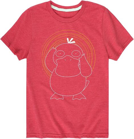 ملابس HYBRID - بوكيمون - Psyduck Spiral - تي شيرت برسومات شبابية بأكمام قصيرة in Kuwait