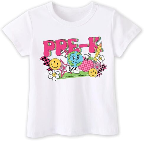 Pre K Shirts for Girls Boys Toddler Kids, Happy First Day of Preschool Shirt, Prek Tee Pre Kindergarten Tops 2T 3T 4T in Saudi Arabia