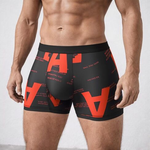 6PCS Mens Boxer Briefs Graphic Letter Print, Street Style Printed Underwear for Men, Fancy Graphic Soft Male Trunk Underwear in Kuwait