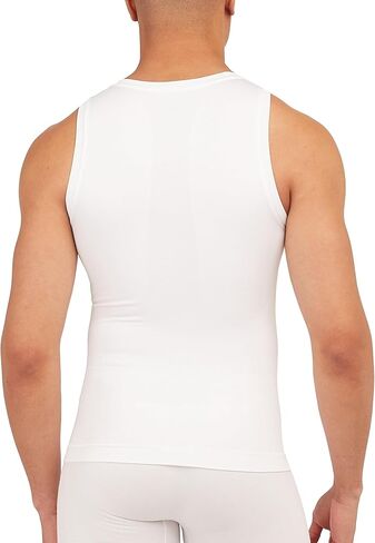 تانك SPANX للرجال Ultra Sculpt بدون خياطة - تي شيرت مضغوط للرجال - دعم يومي جذاب - مسامي وممتص للعرق - أبيض ساطع - متوسط ​​- قطعتان in Kuwait