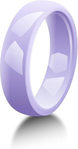 4 Pcs 6mm Ceramic Wedding Bands for Women, Pink Yellow White Purple Plain Minimalist Colorful Rings, Comfort Fit Scratch Resistant Non-Metal Jewelry, Gift for Her, Size 5-12 in Saudi Arabia