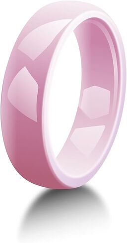 4 Pcs 6mm Ceramic Wedding Bands for Women, Pink Yellow White Purple Plain Minimalist Colorful Rings, Comfort Fit Scratch Resistant Non-Metal Jewelry, Gift for Her, Size 5-12 in Saudi Arabia