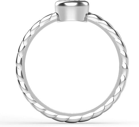 Metal Factory Sterling Silver Solitaire Bezel Set CZ Wedding Engagement Ring in Kuwait