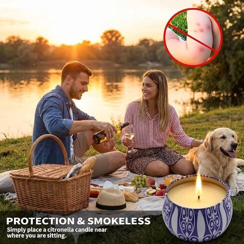 Citronella Candles Outdoor Indoor - 4pack 18OZ Scented Candles Set, Natural Soy Wax Citronella Candles for Garden Patio Yard Home Balcony Camping Backyard in Saudi Arabia