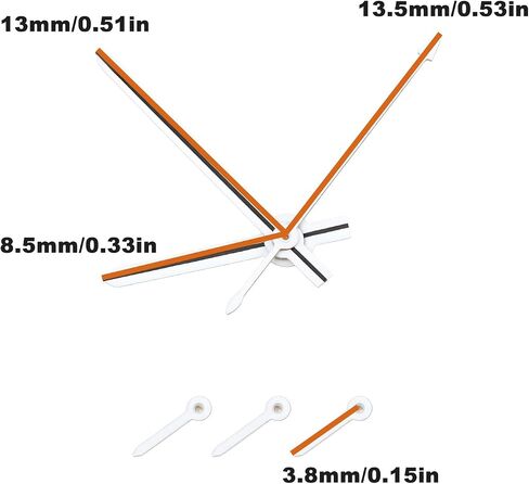 6 Pieces White Watch Hands Set with 3.8MM Small Hands Compatible with VK63 Quartz Movement in Kuwait
