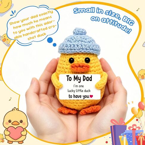 Fathers Day Dad Gift from Daughter Son – Crochet Duck for Dad Birthday Christmas Cute Appreciation Gift in Saudi Arabia