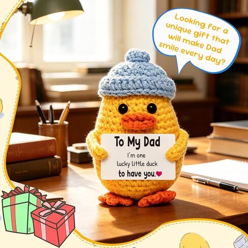 Fathers Day Dad Gift from Daughter Son – Crochet Duck for Dad Birthday Christmas Cute Appreciation Gift in Saudi Arabia