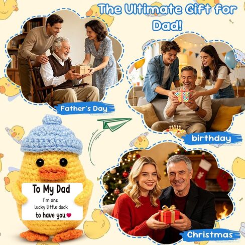Fathers Day Dad Gift from Daughter Son – Crochet Duck for Dad Birthday Christmas Cute Appreciation Gift in Saudi Arabia