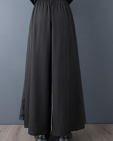 ellazhu Women's Skirt Pants Loose Wide Leg Patchwork Mesh Design GZ776 A in Kuwait