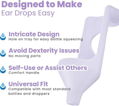 Ear Drop Applicator for Standard Nozzle Bottles & Droppers – Precise, Easy Ear Drops Application – Reusable & Portable Ear Tool Guide for Kids, Adults & Seniors (Purple) in Saudi Arabia