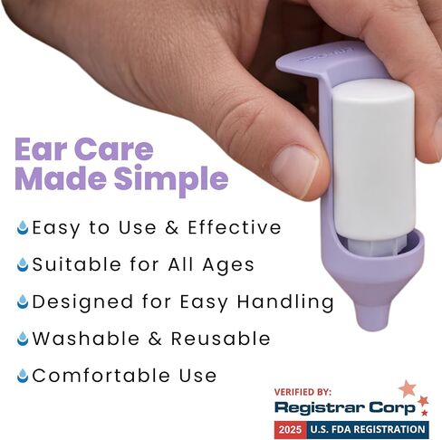 Ear Drop Applicator for Standard Nozzle Bottles & Droppers – Precise, Easy Ear Drops Application – Reusable & Portable Ear Tool Guide for Kids, Adults & Seniors (Purple) in Saudi Arabia