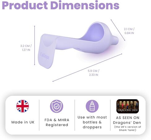 Ear Drop Applicator for Standard Nozzle Bottles & Droppers – Precise, Easy Ear Drops Application – Reusable & Portable Ear Tool Guide for Kids, Adults & Seniors (Purple) in Saudi Arabia
