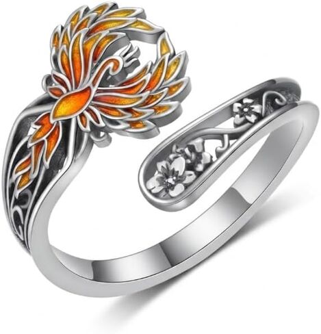 Thumb Rings for Women 925 Sterling Silver Phoenix Ring Adjustable Thumb Ring Phoenix Jewelry Gifts for Women in Kuwait