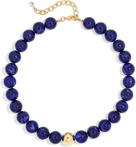 Chunky Beaded Necklace for Women Boho Statement Bead Necklace Adjustable Lightweight Choker with Round Polished Beads Trendy Summer Beach Jewelry Gifts in Saudi Arabia
