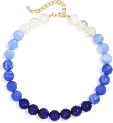 Chunky Beaded Necklace for Women Boho Statement Bead Necklace Adjustable Lightweight Choker with Round Polished Beads Trendy Summer Beach Jewelry Gifts in Saudi Arabia