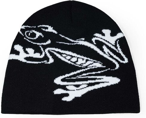 قبعة Clakllie الرجالية Y2K Beanie Hat Streetwear Graphic Knit Beanies Hip Hop Watch Skullcap قبعة محبوكة ناعمة، KH25Q22-أسود in Kuwait