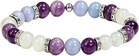 Menopause Bracelet For Women, 8CM Natural Stone Amethyst Anxiety Relief Calming Balance Calming Balance Bracelet for Menopause's Support, Hormone Balance Jewelry Gift for Her in Saudi Arabia