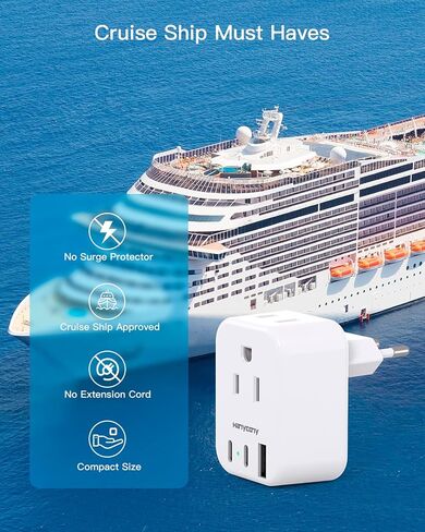 European Travel Plug Adapter for International, HANYCONY Italy Spain Power Adapter 2 Outlets 2 USB C Ports, Type C Adapter Travel Cruise Essentials for US to Most Europe France Germany EU, 2 Pack in Saudi Arabia