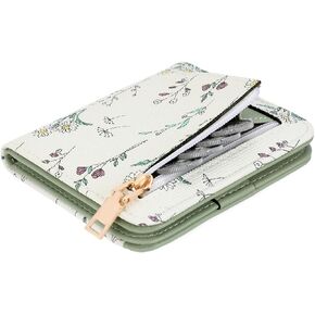 GAEKEAO Small Wallet for Women RFID Leather Bifold Slim Card Holder Cute Flower Wallet for Women with Zipper Coin Pocket in Saudi Arabia