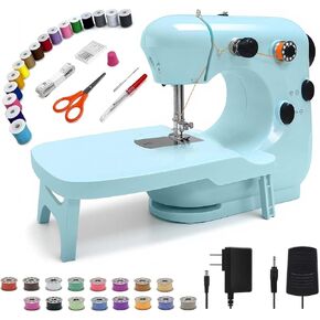 Sewing Machine for Beginners,Portable Sewing Machine with 12 Built-in Stitches,2 Speed(High-Low Speeds) - White Green in Saudi Arabia