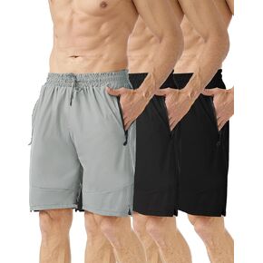 7'' Mens Athletic Shorts with Zipper Pockets, Quick Dry Gym Shorts for Men,Workout Shorts Men with Drawstring in Saudi Arabia