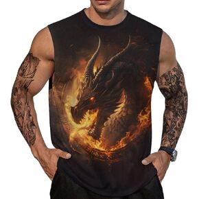 Graphic Tank Tops for Men Sleeveless Workout Muscle Gym Athletic T-Shirts in Saudi Arabia