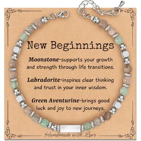 Natural Healing Crystal Bracelet for Women: Empath Protection Triple Protection Anxiety Relief New Beginnings Good Luck Bracelet Spiritual Gifts for Women Friends Sister Mom Daughter Coworkers in Saudi Arabia