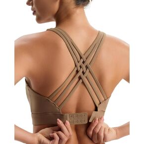 Sports Bras for Women High Support, Strappy High Impact Sports Bras with Sewn in Pads Molded Cup Workout Running Bra in Saudi Arabia