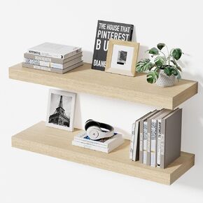 White Floating Shelves for Wall, 24" Wall Mounted Shelves, Modern Decor & Storage for Bathroom, Bedroom, Kitchen, Living Room, with Invisible Brackets, Set of 2 in Saudi Arabia