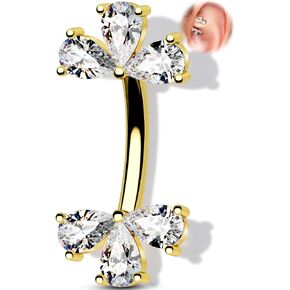 Melighting 16G حلقة الحاجب Rook Piercing Jewelry Gold، 6/8 مم مجوهرات الحاجب الفولاذ المقاوم للصدأ 316L مع دمعة تشيكوسلوفاكيا، الحد الأدنى من الفضة حلق هيليكس للارتداء اليومي in Kuwait
