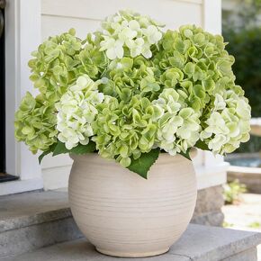 INXUGAO Artificial Flowers Fake Outdoor Hydrangea Bouquets with Long Stems, 3Pcs 18" Faux Green Hydrangeas with Latex Real Touch for Outdoors, Wedding, Baby Shower and Party Decor in Saudi Arabia