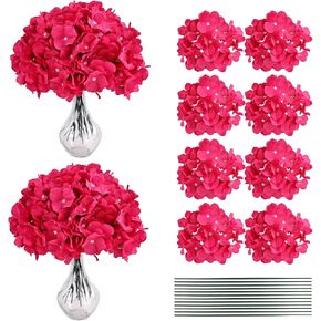 THARAHT 10pcs Ivory Hydrangea Artificial Flowers Bulk Heads with Stems Fade-Resistant Reusable for DIY Flower Walls Wreaths Wedding Centerpieces Home Garden Table Party Decoration in Saudi Arabia