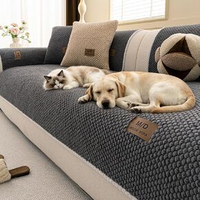 Couch Covers for Sofa, Non Slip Couch Covers for Dogs, Funny Fuzzy Sofa Cover Washable, Non Slip Sofa Slipcovers Furniture Protector for L Shaped(1PC,Dark Grey,36"×71") in Saudi Arabia