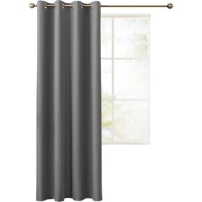 100% Blackout Curtain for Bedroom - 1 Panel Thermal Room Darkening Grey Grommet Curtains for Living Room, Summer Heat Blocking Window Drapes, 52 x 84 inch in Saudi Arabia