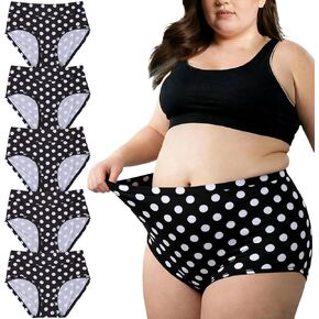 5 Pack Womens Underwear XL-5XL Plus Size Polka Dot Panties Ladies Briefs Black and White Panty Undies in Saudi Arabia