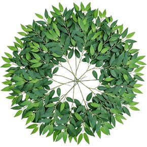 36Pcs Italian Ruscus Greenery Stems Bulk, Artificial Silk Green Leaves Garland, 20"Fake Branches, Hanging Plants Spray Vines for DIY Wedding Arch Bouquet Table Centerpieces Vase Filler Home Decor in Kuwait