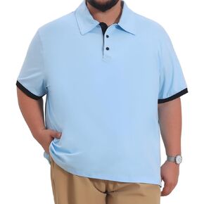 Men's Big & Tall Business Polo Shirt Short Sleeve Office Work Knitted Golf Shirts (XL-6XL) in Saudi Arabia