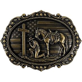 Western Belt Buckles for Men Women, St. Christopher Vintage Cowboy Rodeo Traveler Patron Saint Belt Buckle Accessory in Saudi Arabia