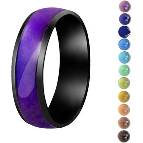 Mood Ring for Women Teens - 6mm Stainless Steel Temperature Sensative Color Changing Ring Mood Jewelry in Saudi Arabia