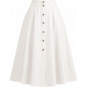 Wedtrend Women's A-Line Midi Skirts High Waisted Flowy Skirt with Pockets Pleated Work Skirts for Women in Saudi Arabia