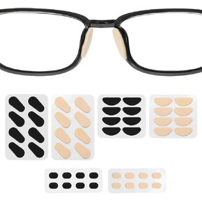 48 Pairs EVA Foam Nose Pads for Glasses, 3 Sizes Soft Non Slip Self-Adhesive Nose Cushion, Eyeglasses Noses Pads Replacement Pad for Glasses Sunglasses (Black＆Skin) in Saudi Arabia