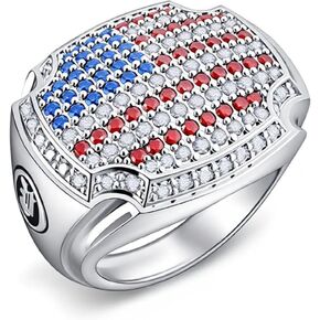America 250th Patriotic Ring American Flag Ring for Women,Chunky USA 4th of July Rings Red White Blue Rhinestones Rings Independence Day Jewelry 6-12 in Saudi Arabia