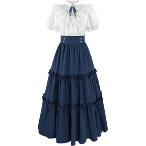 Victorian Dress for Women 1800s Edwardian Dress Short Sleeve Renaissance Costume in Saudi Arabia