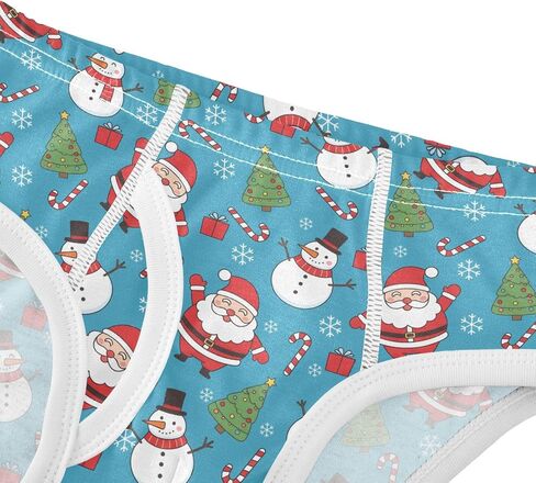 ALAZA Cotton Boys' Underwear Santa Claus Snowman Pattern Boys Briefs Soft Toddler Underwear in Kuwait