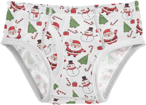 ALAZA Cotton Boys' Underwear Gift Christmas Tree Santa Claus Snowman Pattern Boys Briefs Soft Toddler Underwear in Kuwait
