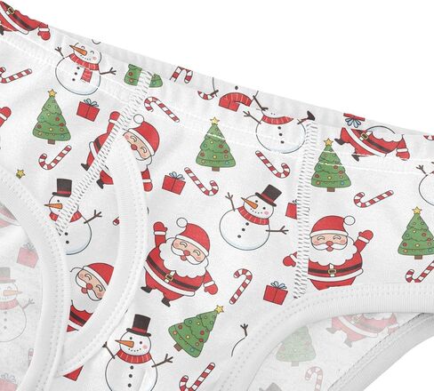 ALAZA Cotton Boys' Underwear Gift Christmas Tree Santa Claus Snowman Pattern Boys Briefs Soft Toddler Underwear in Kuwait