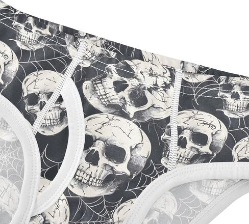 ALAZA Cotton Boys' Underwear Seamless Halloween Human Skulls Spider Web Boys Briefs Soft Toddler Underwear in Kuwait
