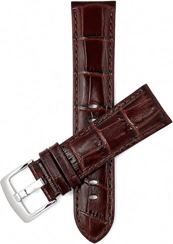 Bandini 20mm Mens Leather Watch Band - Brown Watch Strap - Alligator Pattern in Saudi Arabia