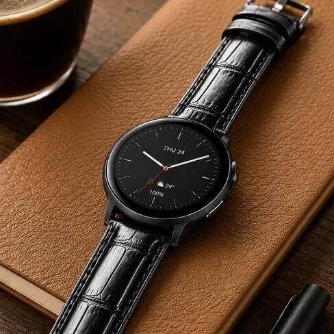 Bandini 20mm Mens Leather Watch Band - Brown Watch Strap - Alligator Pattern in Saudi Arabia